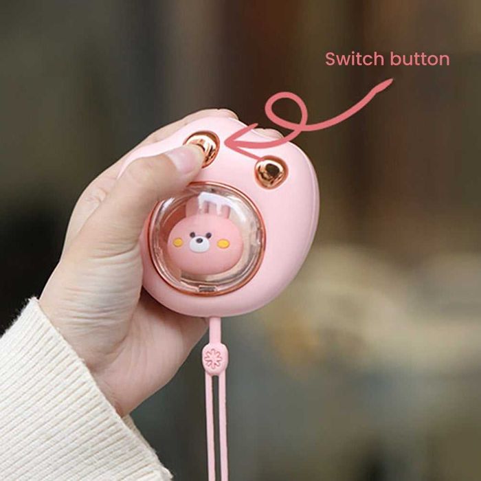 Incalzitor maini labuta de ursulet roz 8x5cm reincarcabil USB 1200mAh