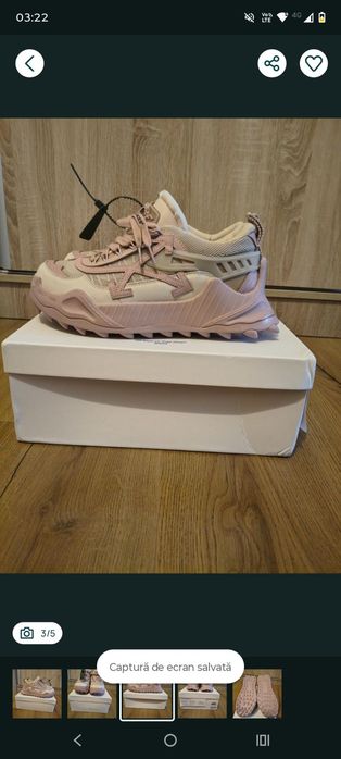 Adidași off white oddsy roz