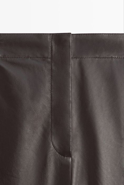 Pantaloni din piele Massimo Dutti