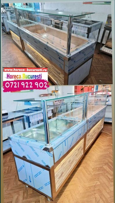 BAIN Marie 3-6GN Geam CURB / Vitrina CALDA- RECE / AUTOSERVIRE Horeca/