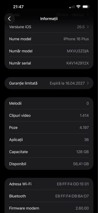 Iphone 16 plus 128 gb