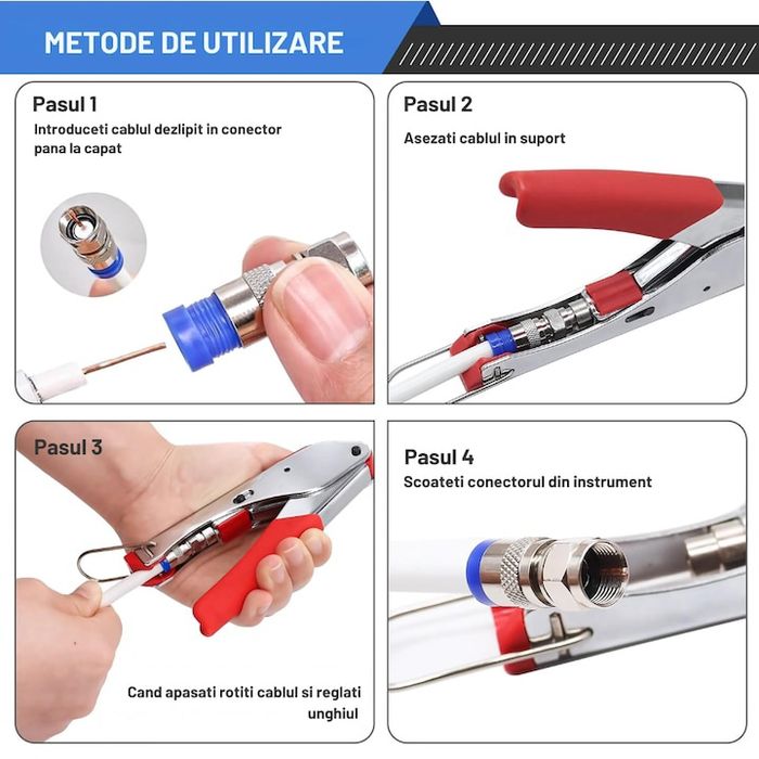 Комплект инструменти за коаксиален кабел,Latauar, Многоцветен