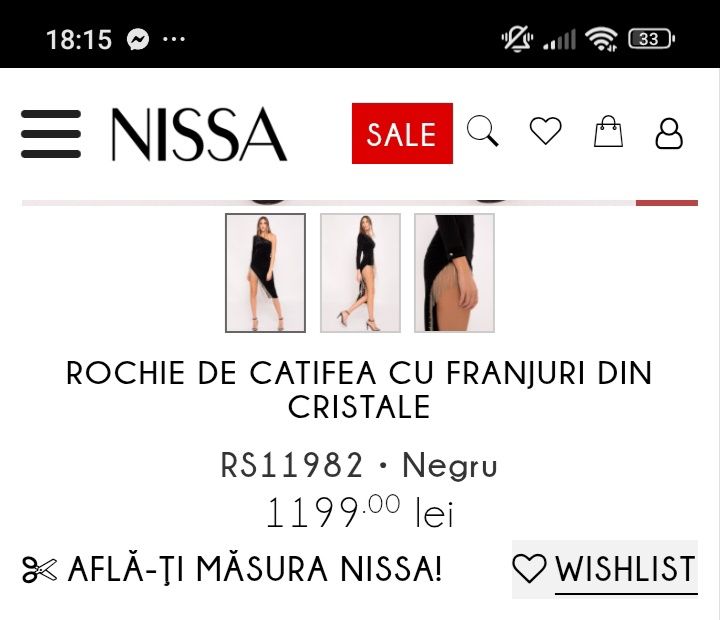 Rochie eleganta lunga spartă pe picior de la NISSA  mărimea 36  văr