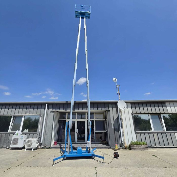 Nacela / Platforma telescopica electrica din aluminiu, capacitate 200 kg  – inaltime de lucru  14 m