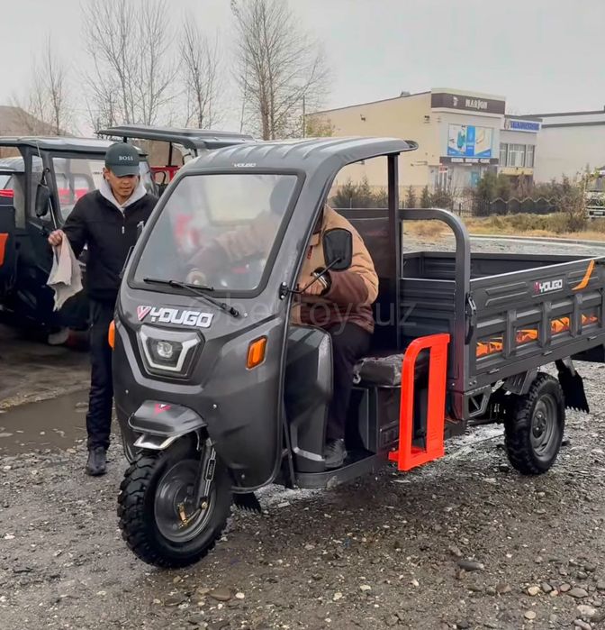 Трицикл электромуравей Yougo 72V 2000W до 1000кг мотороллер полукабина