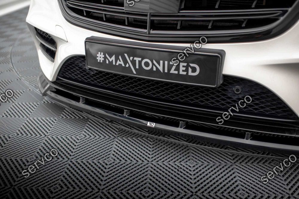 Prelungire splitter lip bara fata Mercedes S Class W222 pachet AMG Line Facelift 2017-2020 v4 - Maxton Design