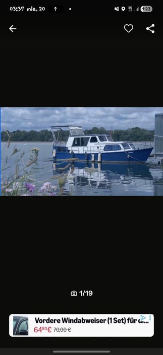 Barcă de oțel 9,50 m Van Balm Cruiser Mitsubishi 50 PS Bo...