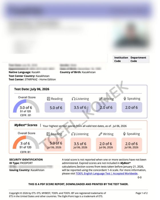 Поможем сдать TOEFL IBT на 80+ баллов