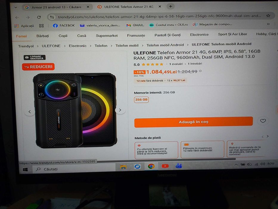 Telefon Mobil ULEFONE Armor21 +Husa Suplimentara.