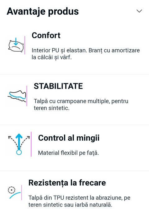 Ghete Mid Fotbal Agility 500 TF Copii, mărimea 32