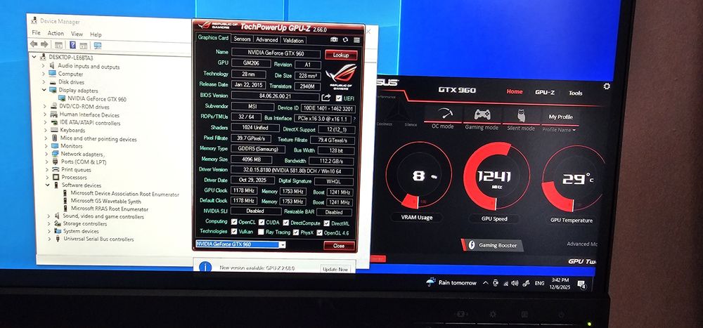 Placa video MSI GeForce GTX 960 OC 4GB GDDR5 128-bit