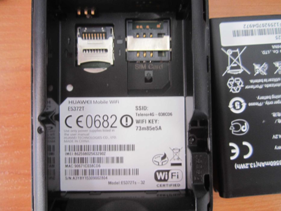 Huawei E5372T 4G мобилен рутер работи с всички Оператори