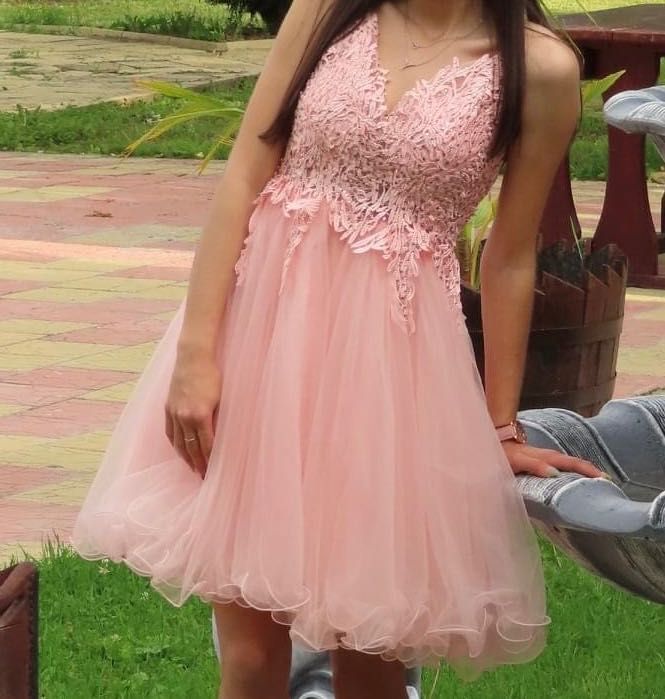 Розова рокля размер С