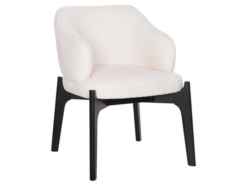 Трапезен стол, HM9971.02, Бял, Сив, Текстил, 65х63х79см.