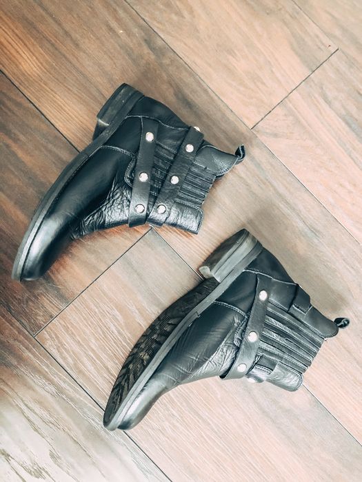 Ghete din piele naturala neagra nr 39
