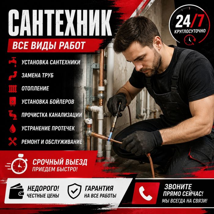 Сантехник,(прочистка засоров)(ремонт водопровода), услуги сантехника.