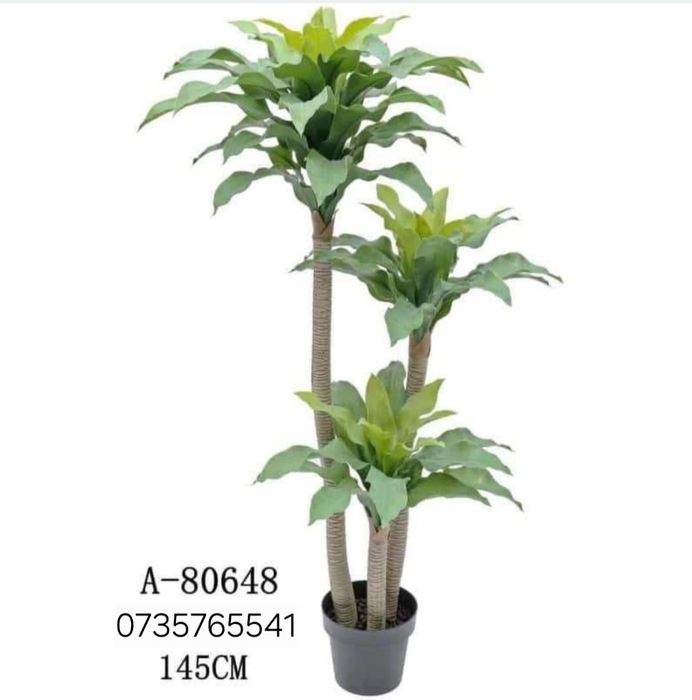 Pom artifical copac decorativ verde aspect natural Strelitia Yucca  Palmier Tropical