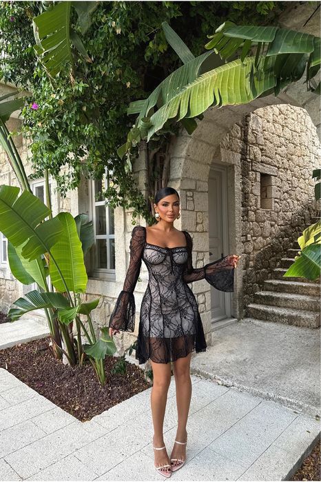 Дълга и къса Рокля с дантела