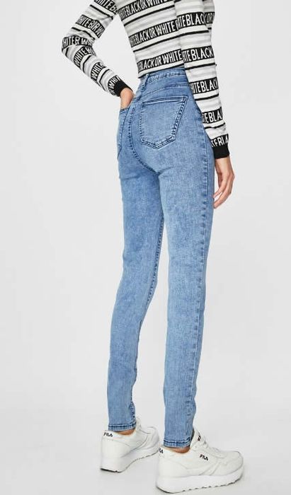 Jeansi blugi skinny elastici talie f. Inalta