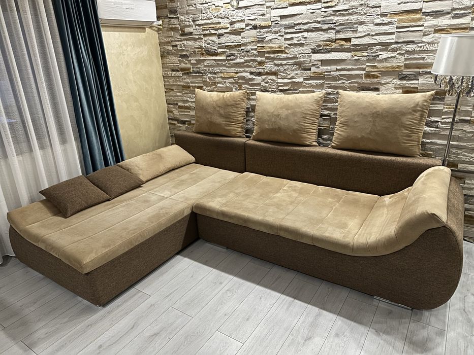 Canapea coltar extensibila cu lada depozitare