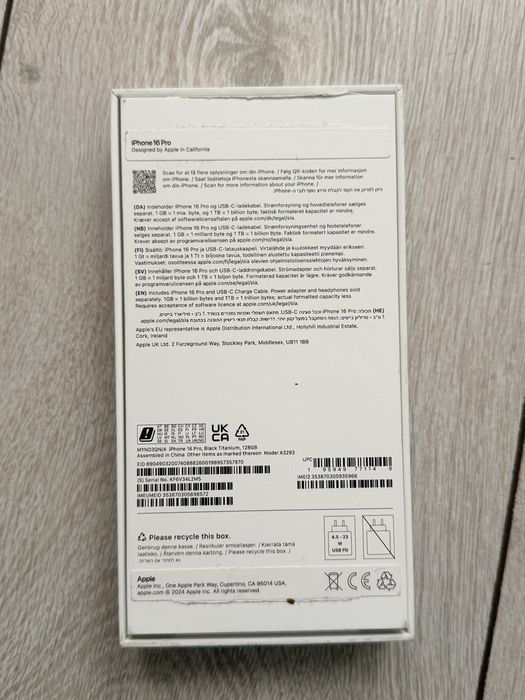 Iphone 16 Pro Black titanium 128gb