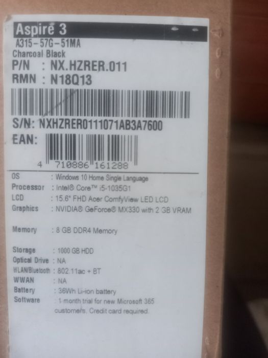 Ноутбук acer без сарапина новый