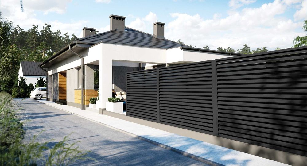 Garduri si porti din panou stil jaluzele, sipca metalica, tabla cutata