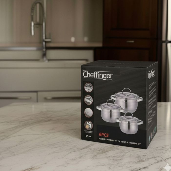 Cheffinger - комплект тенджери от неръждаема стомана – здравина, стил