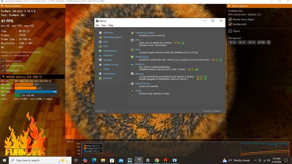 PC i5 6600k 16gb DD4 Gtx 1050TI 4GB ssd+hard calculator unitate gaming