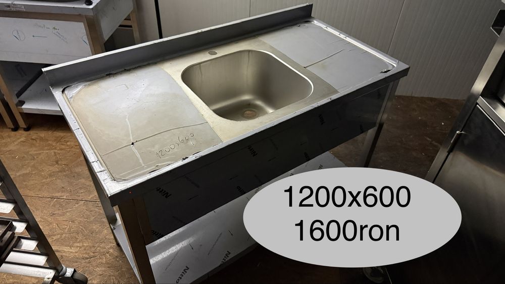 Chiuveta inox profesionala horeca dubla simpla, oua sau cu actionare la picior