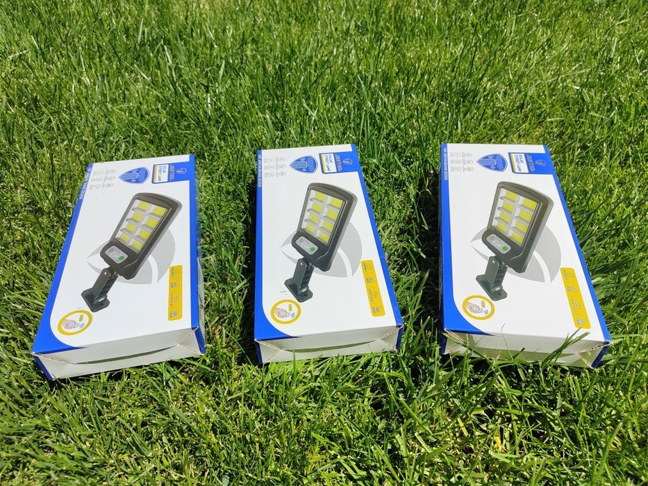 Lampi Solare Jortan Set 3 Bucăți / Lampi cu telecomanda și senzor de mișcare iluminare 12 ore , montaj rapid , kit complet , acumulatori inclusi