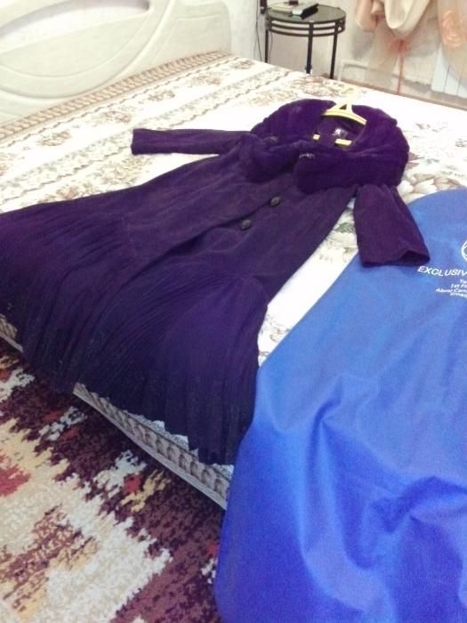 Пальто эксклюзивное осень-весна из натуральной замши, р 52-54