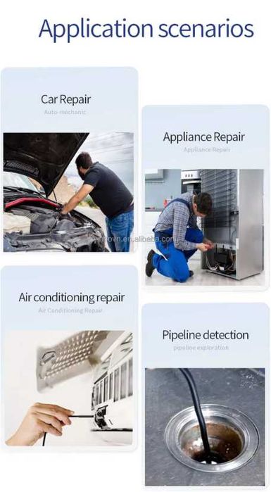 Эндоскоп с 4,3 экраном, 8 мм, двойной объектив, 2 м IP67,