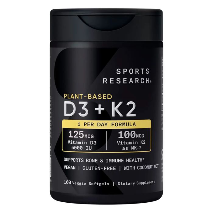 Sports Research® Vitamin D2 K2  160 капсул