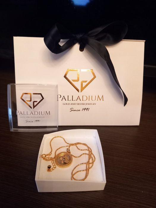 Сребърно колие, зодия Овен, с 24-каратова позлата