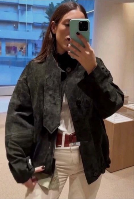 Велурено яке Zara, естествен велур. Размер С