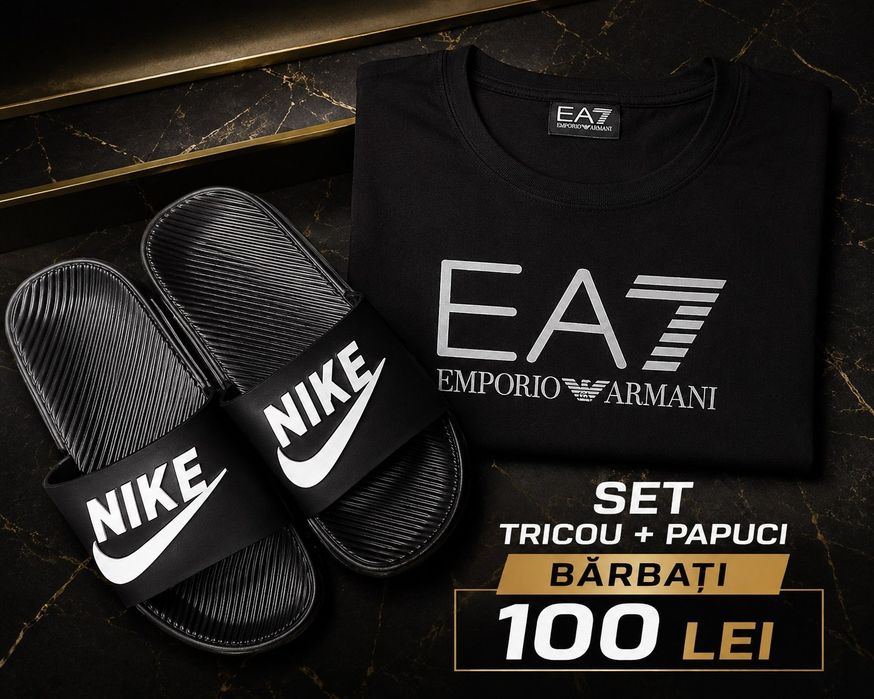 Set tricou și papuci barbati multe modele