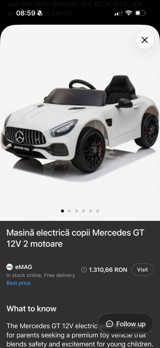 Masinuta Mercedes-AMG GT 12 V