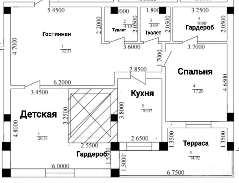 Центрда квартира сотилади