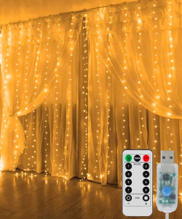Гирлянда "Дождик-Занавес" 3*3 метра с пультом ( С Америки)