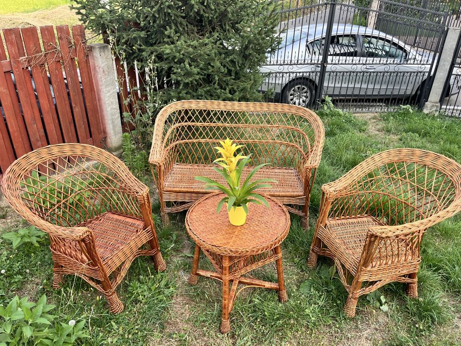 Set mobilier pentru terasa/ gradina din rachita.