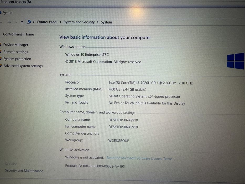 Vand laptop Lenovo I3 generatie 7 cu diagonala 17 in stare f buna