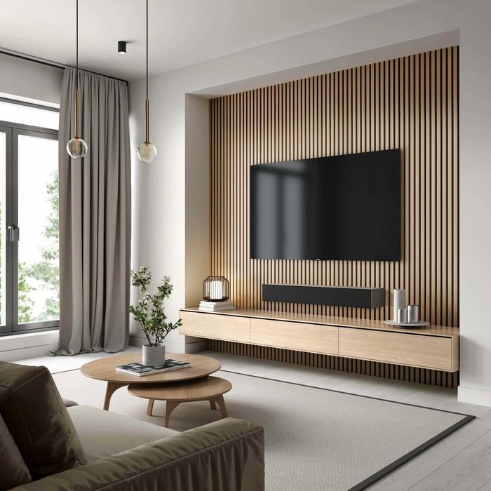 Акустични MDF панели за стена 275×60 см | 6 цвята