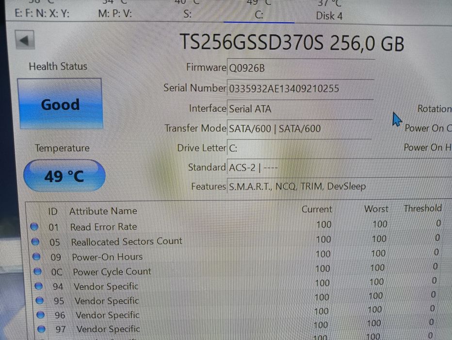 SSD SATA 256 GB Transcend 2.5"