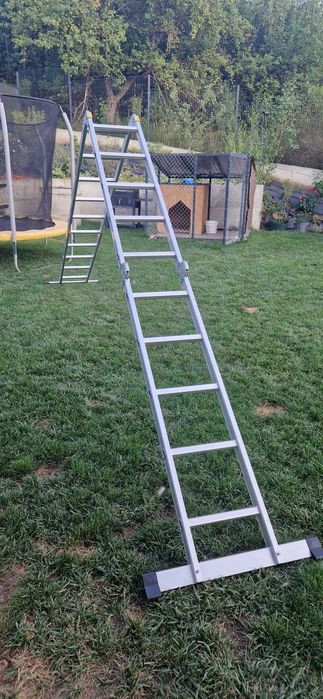 Scara multifunctionala din aluminiu, 4 tronsoane ( 4 x5 trepte),  6 metri total