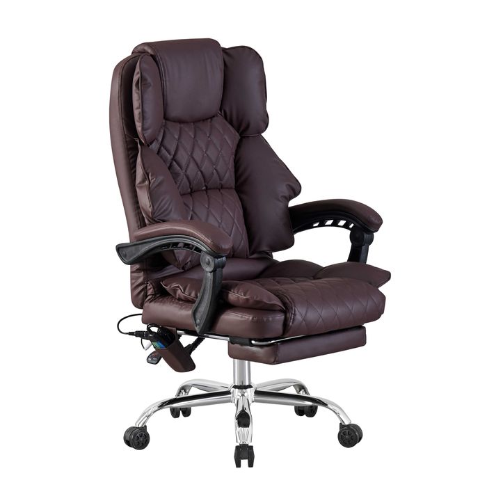 Scaun birou profesional Visoli, functie masaj Brown Luxury confort