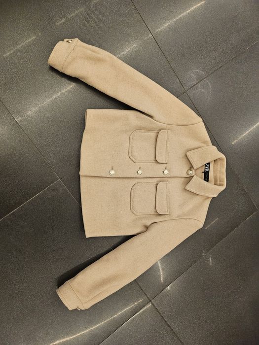 ZARA Wool Blend CROPPED Coat палто S-38