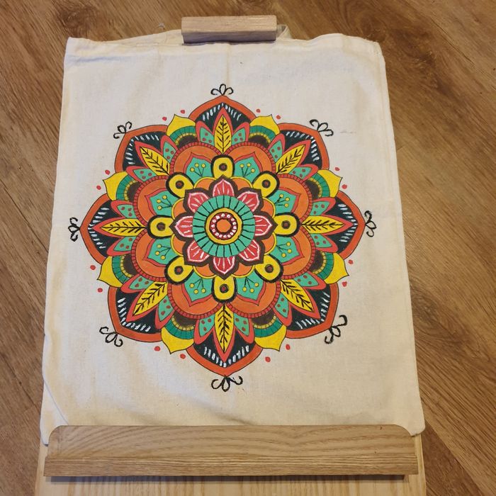 Sacoșă pictată manual mandala