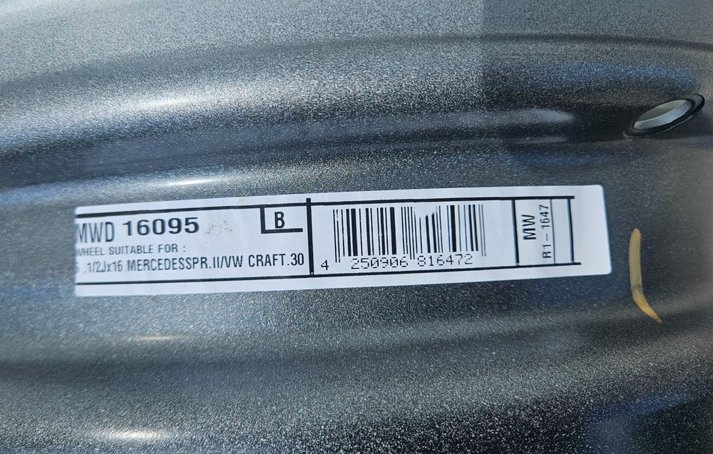 Jante 6.5Jx16 MERCEDES Sprinter, VW Crafter 6/130 ET62 CH84,1