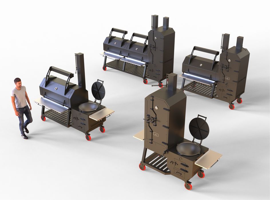 Смокер-гриль-коптильня “PRO-136”,профессиональный смокер,мангал